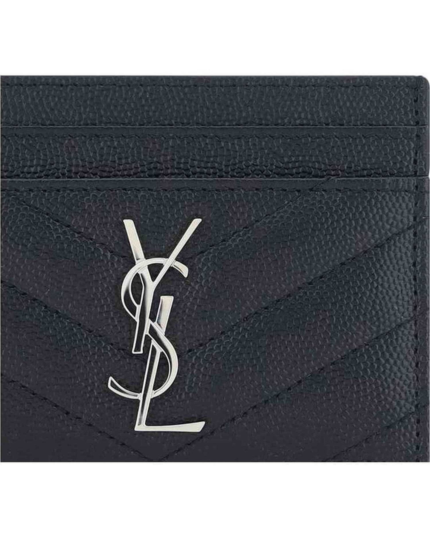 Saint Laurent Black Leather Card Holder Glam Steals