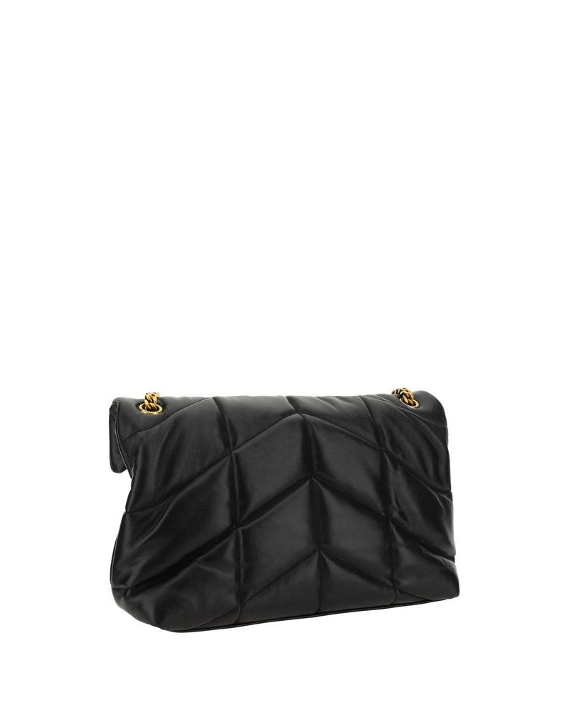 Saint Laurent Black Leather Lamb Shoulder Bag 