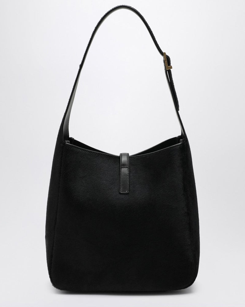 Saint Laurent Black Leather Le 5 À 7 Shoulder Bag in Pony Effect Glam Steals