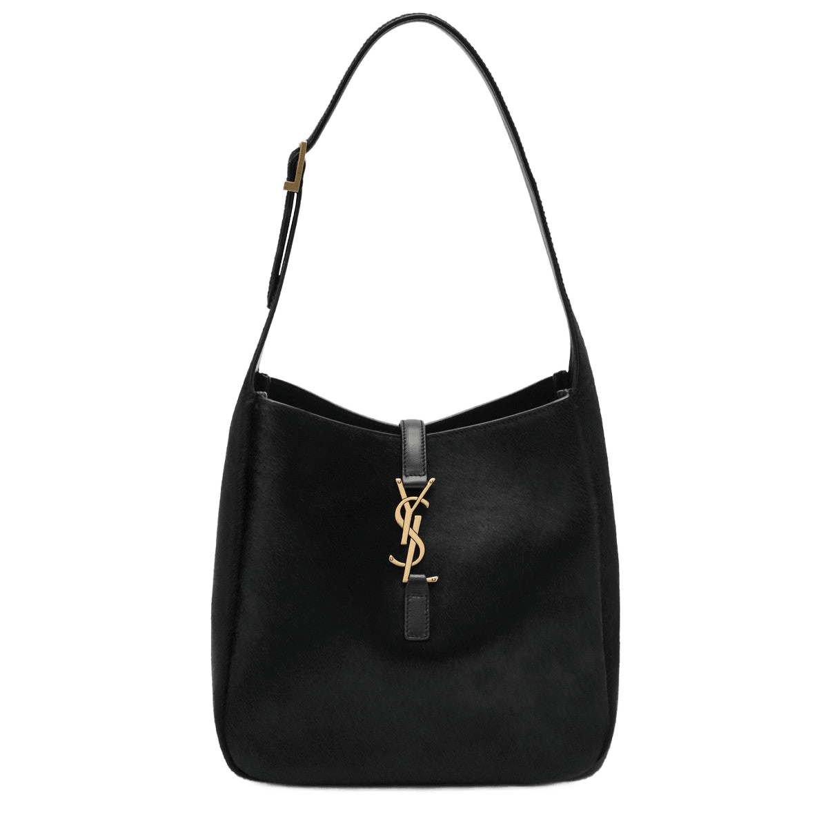 Saint Laurent Black Leather Le 5 À 7 Shoulder Bag in Pony Effect Glam Steals