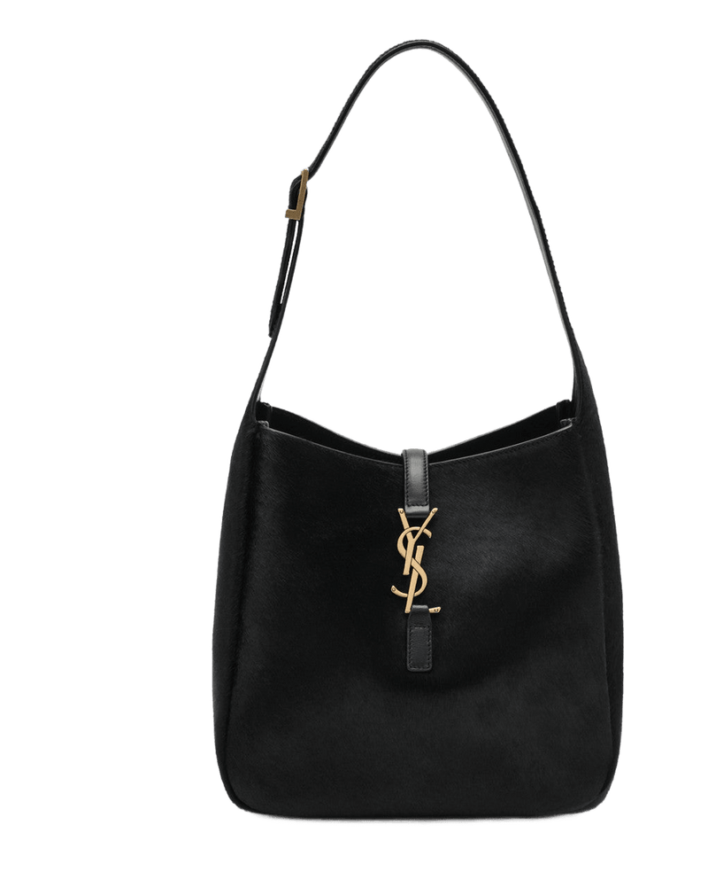 Saint Laurent Black Leather Le 5 À 7 Shoulder Bag in Pony Effect Glam Steals