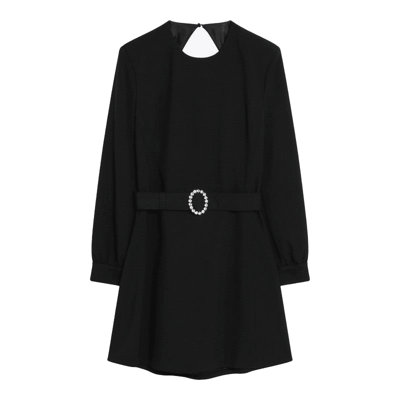 Saint Laurent Black Mini Dress with Belt Glam Steals