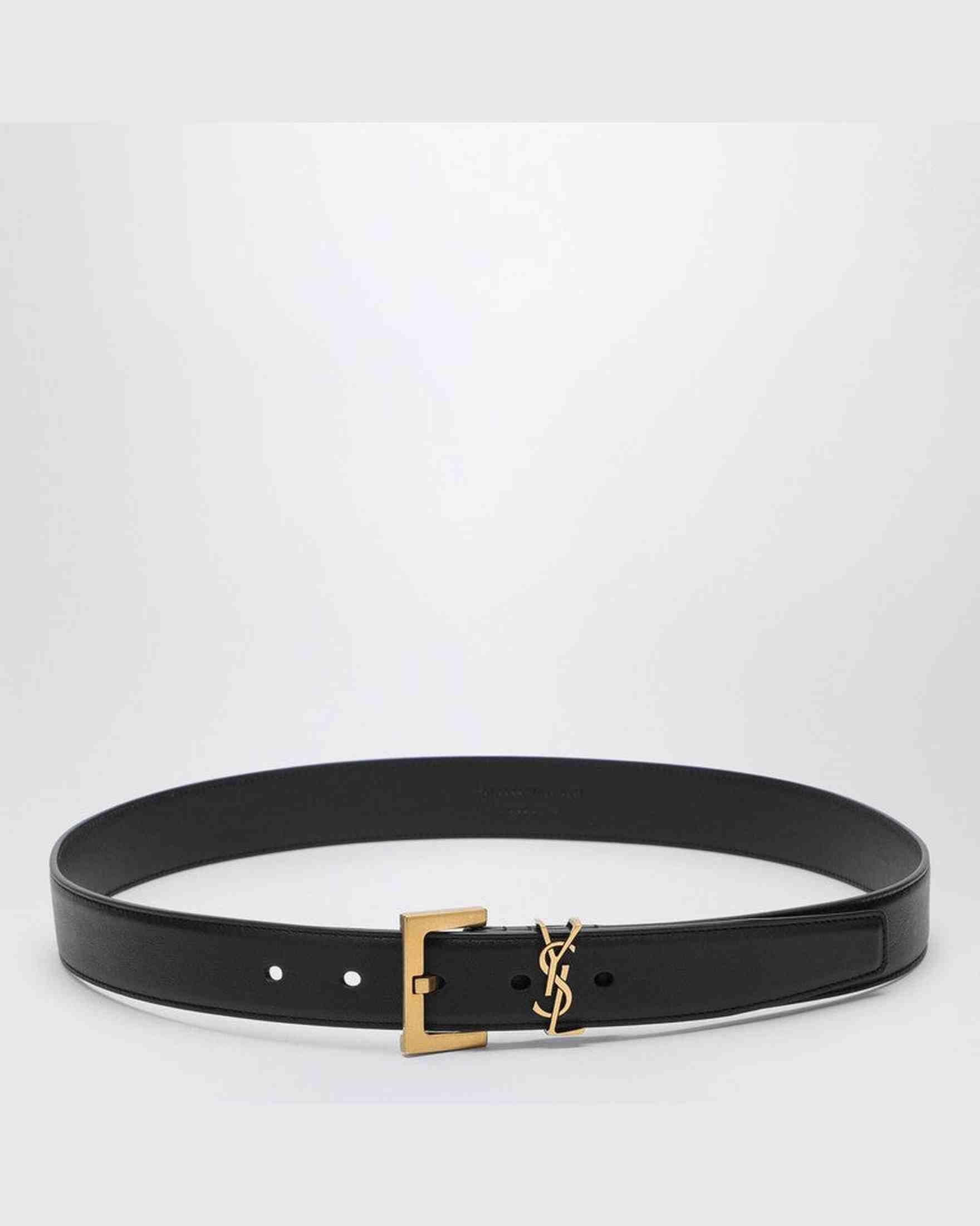 Saint Laurent Black Monogram Belt 3 Cm Glam Steals