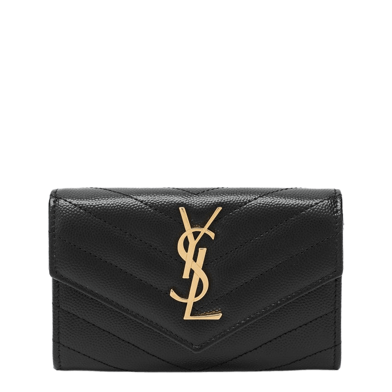 Saint Laurent Black Monogram Envelope Small Wallet Glam Steals