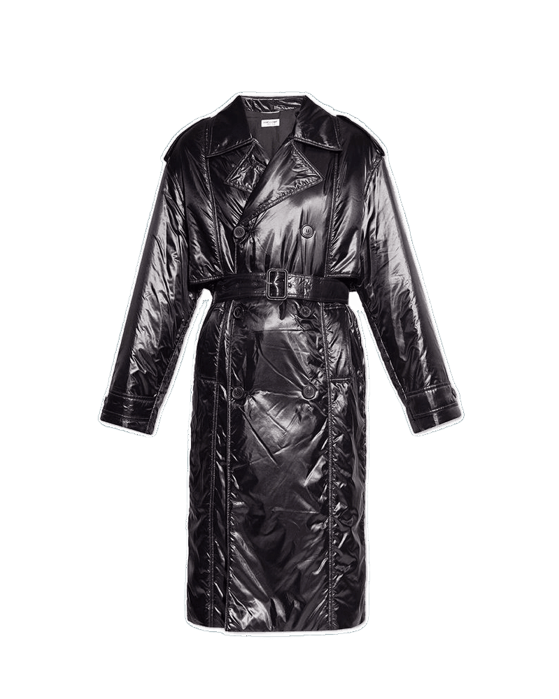 Saint Laurent Black Polyamide Coat Glam Steals