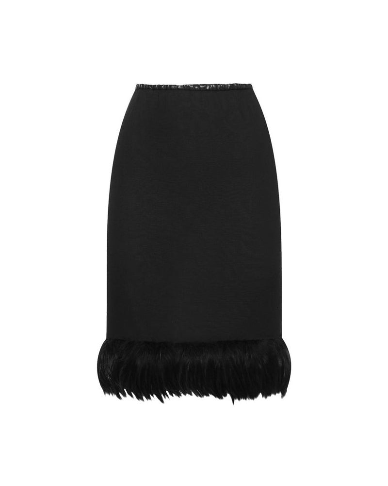 Saint Laurent Black Silk Midi Skirt Glam Steals