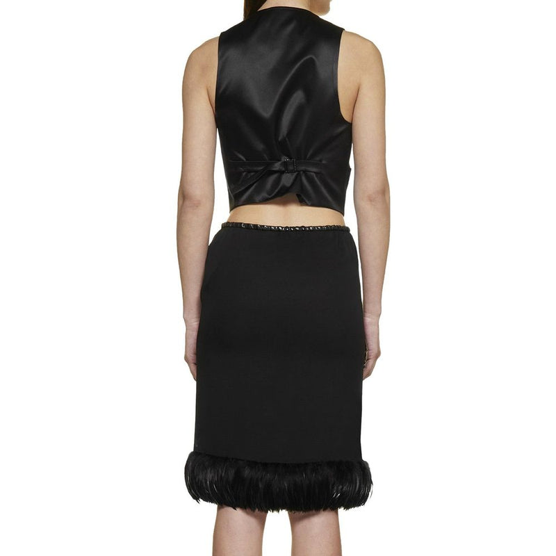 Saint Laurent Black Silk Midi Skirt Glam Steals