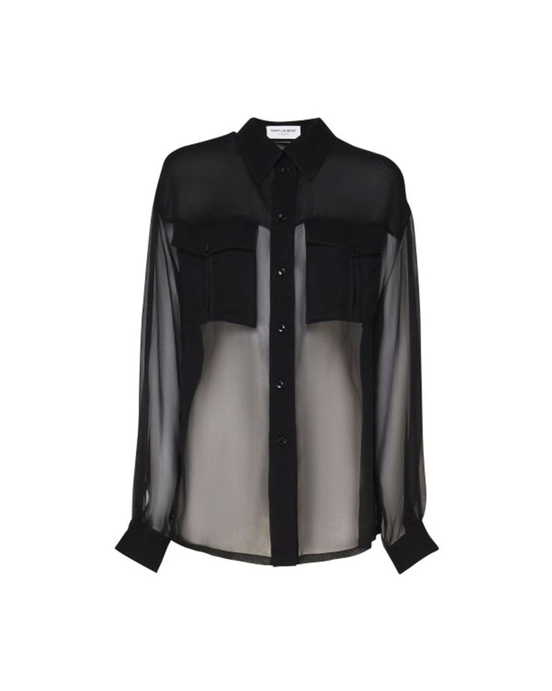 Saint Laurent Black Silk Shirt Glam Steals