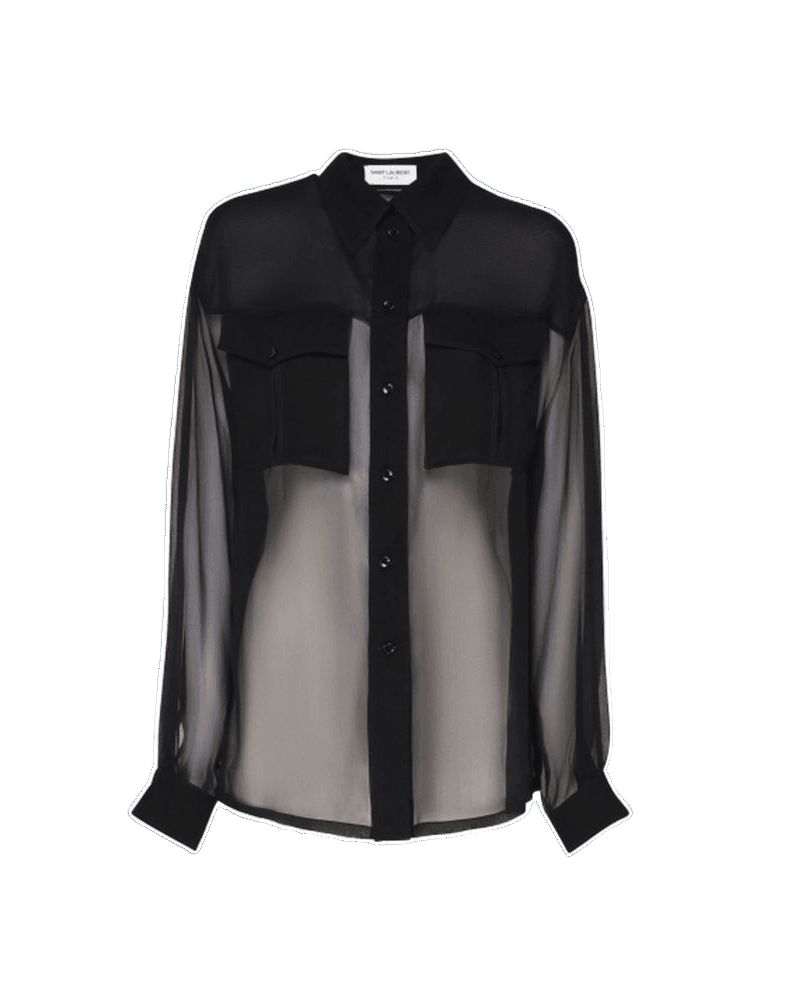 Saint Laurent Black Silk Shirt Glam Steals