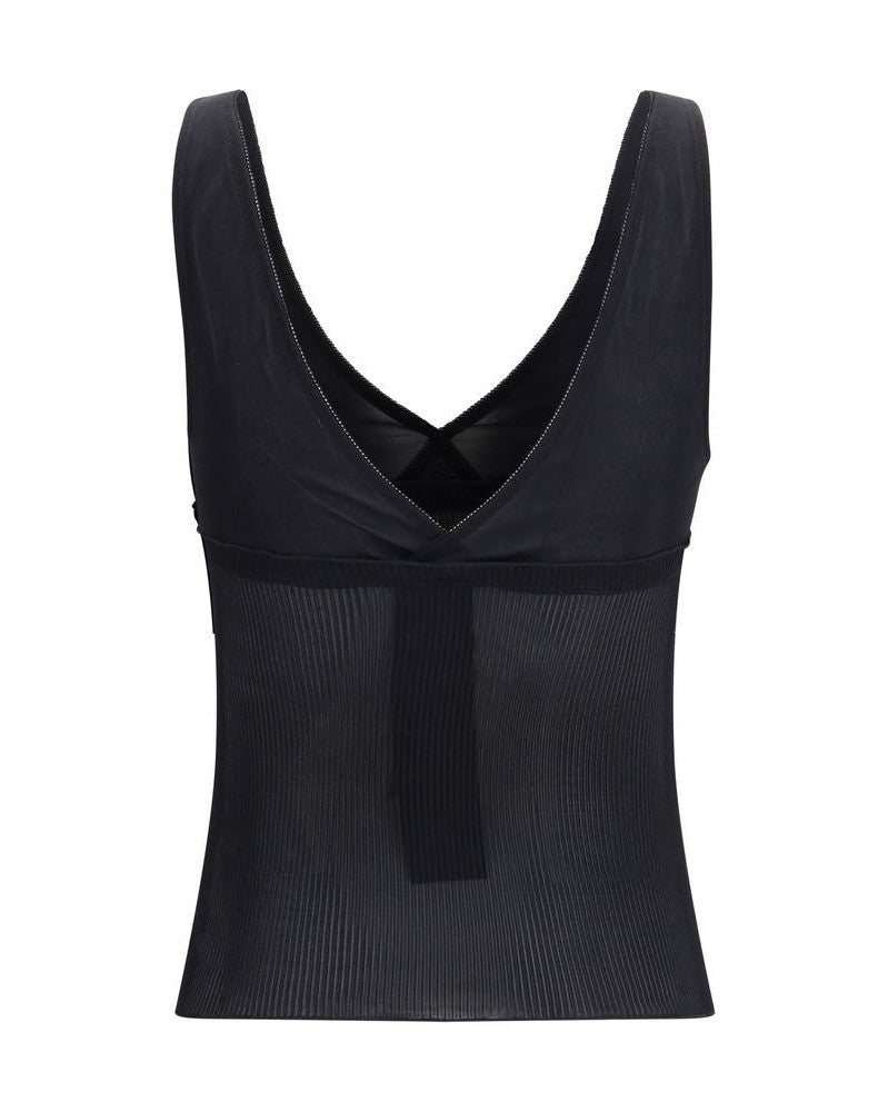 Saint Laurent Black Silk Sleeveles T-shirt Glam Steals