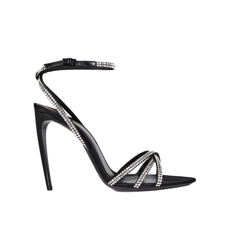 Saint Laurent Black Silk Stiletto Heel Glam Steals