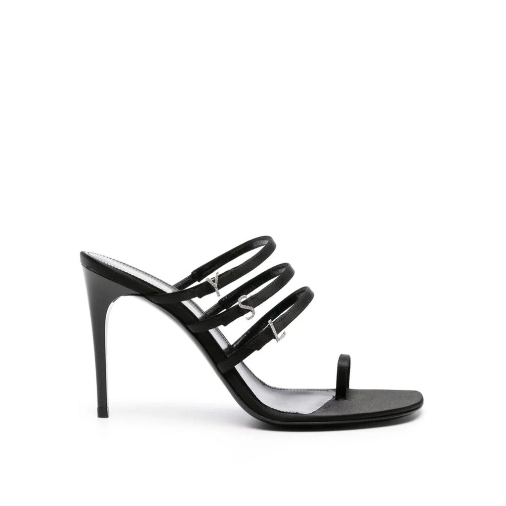 Saint Laurent Black Silk Stiletto Heel Glam Steals