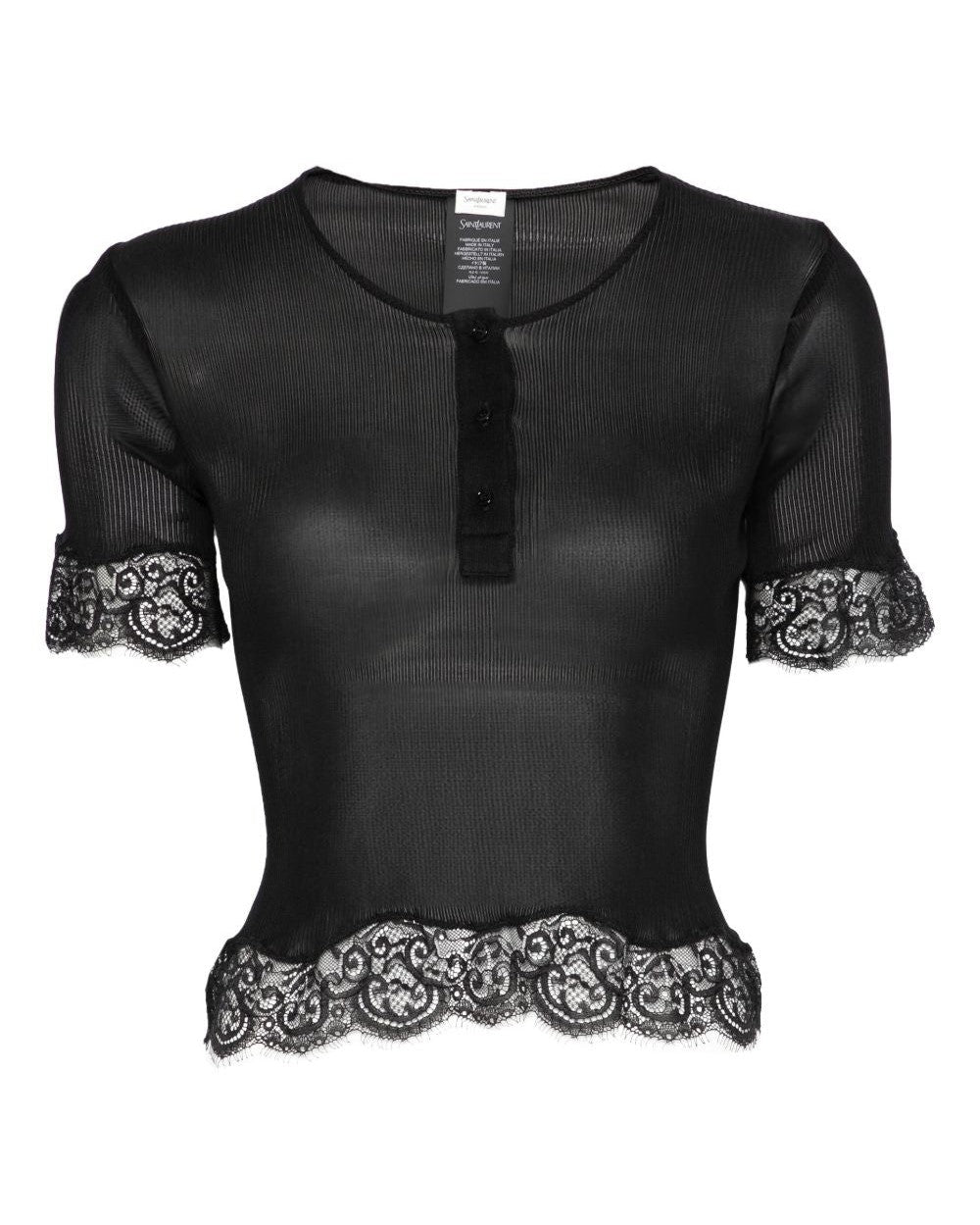 Saint Laurent Black T-shirt Topwear