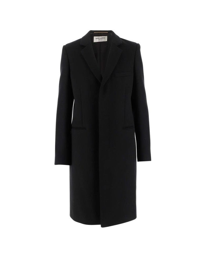 Saint Laurent Black Wool Coat Glam Steals