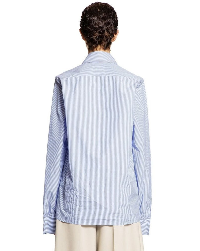 Saint Laurent Blue Cotton Pattern Shirt Glam Steals