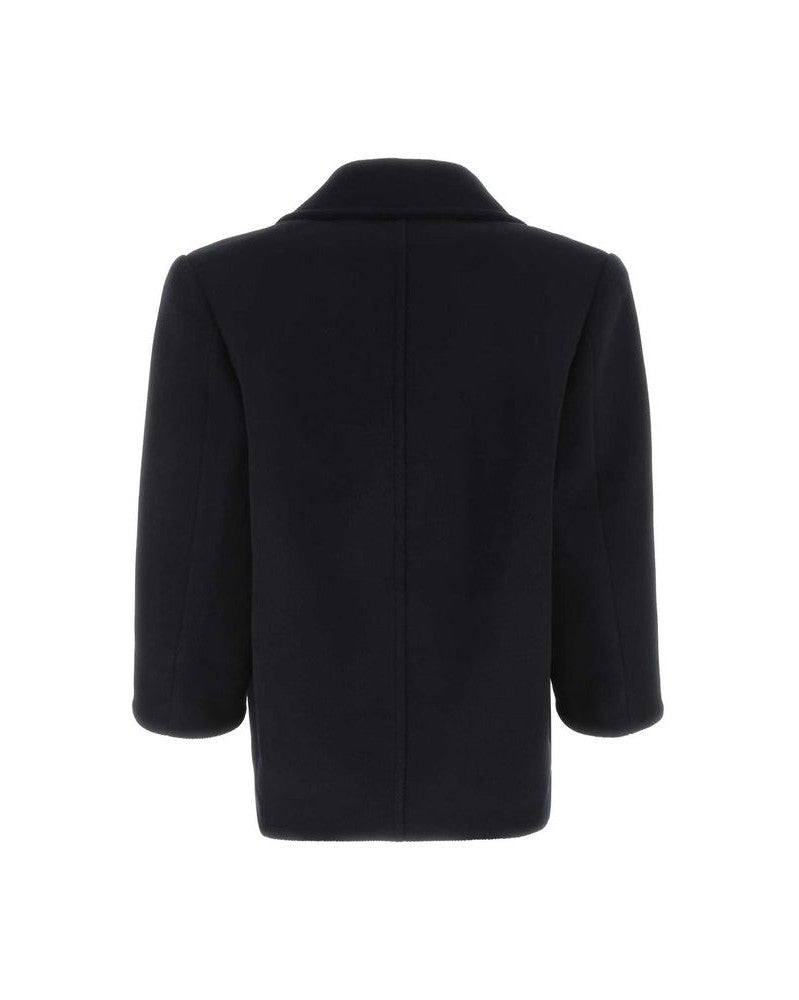 Saint Laurent Blue Wool Coat Glam Steals