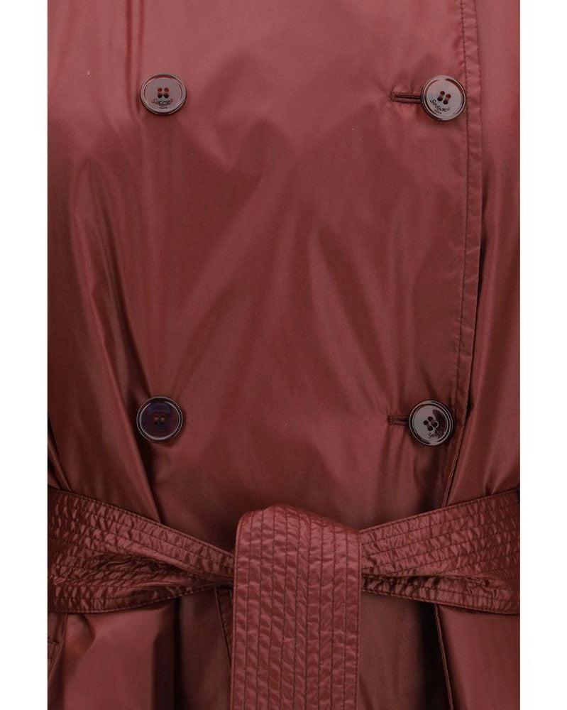 Saint Laurent Bordeaux Polyamide Trench Coat Glam Steals