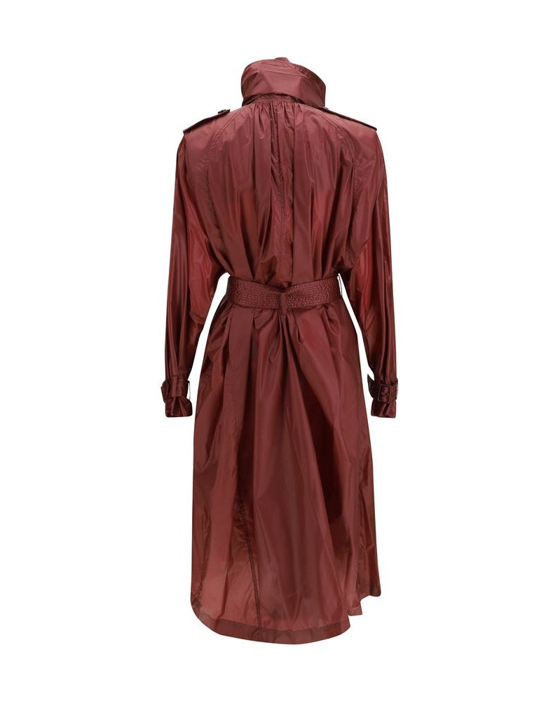 Saint Laurent Bordeaux Polyamide Trench Coat Glam Steals