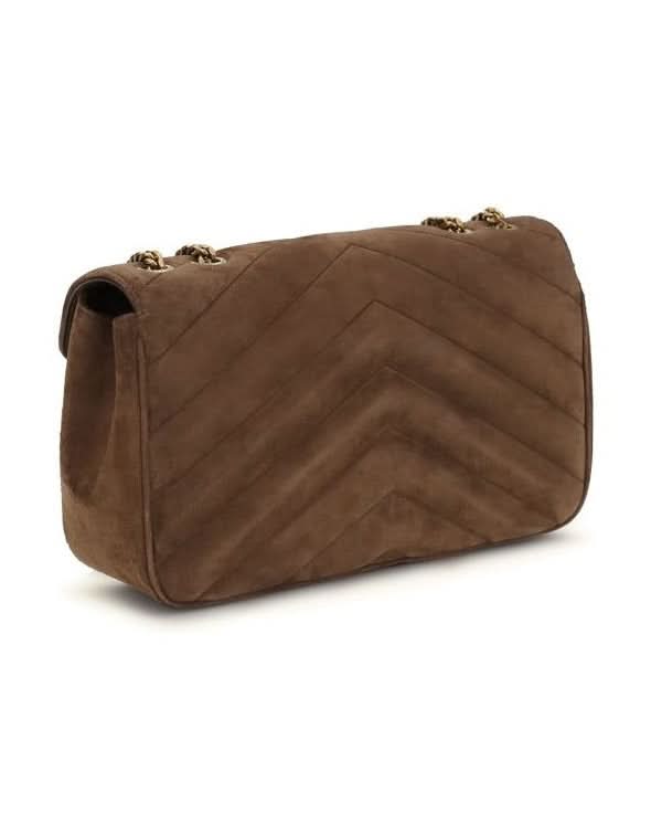 Saint Laurent Brown Calf Leather Bos Taurus Shoulder Bag Glam Steals