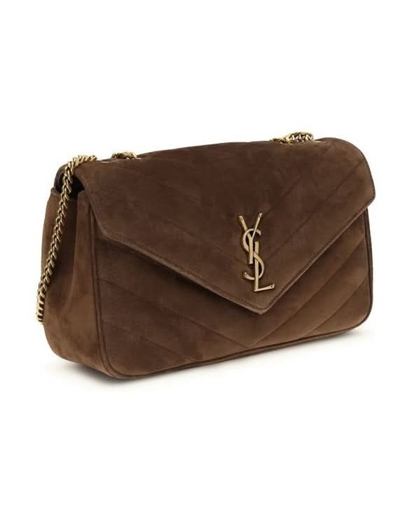 Saint Laurent Brown Calf Leather Bos Taurus Shoulder Bag Glam Steals