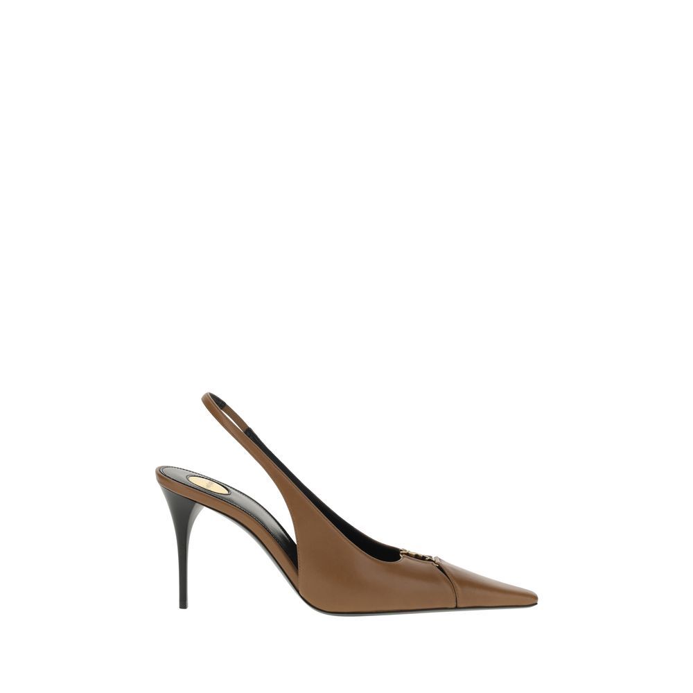 Saint Laurent Brown Lamb Ovis Aries High Heel Pumps Glam Steals