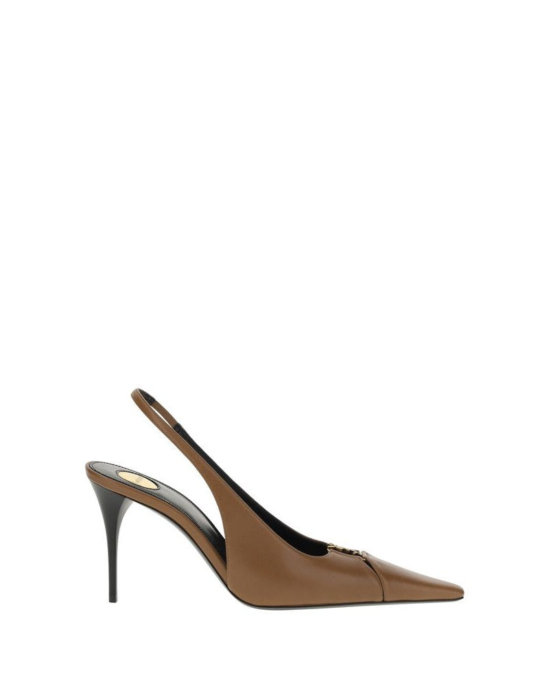 Saint Laurent Brown Lamb Ovis Aries High Heel Pumps 