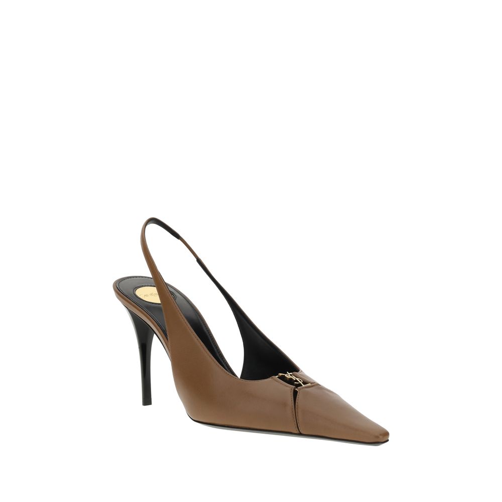 Saint Laurent Brown Lamb Ovis Aries High Heel Pumps Glam Steals