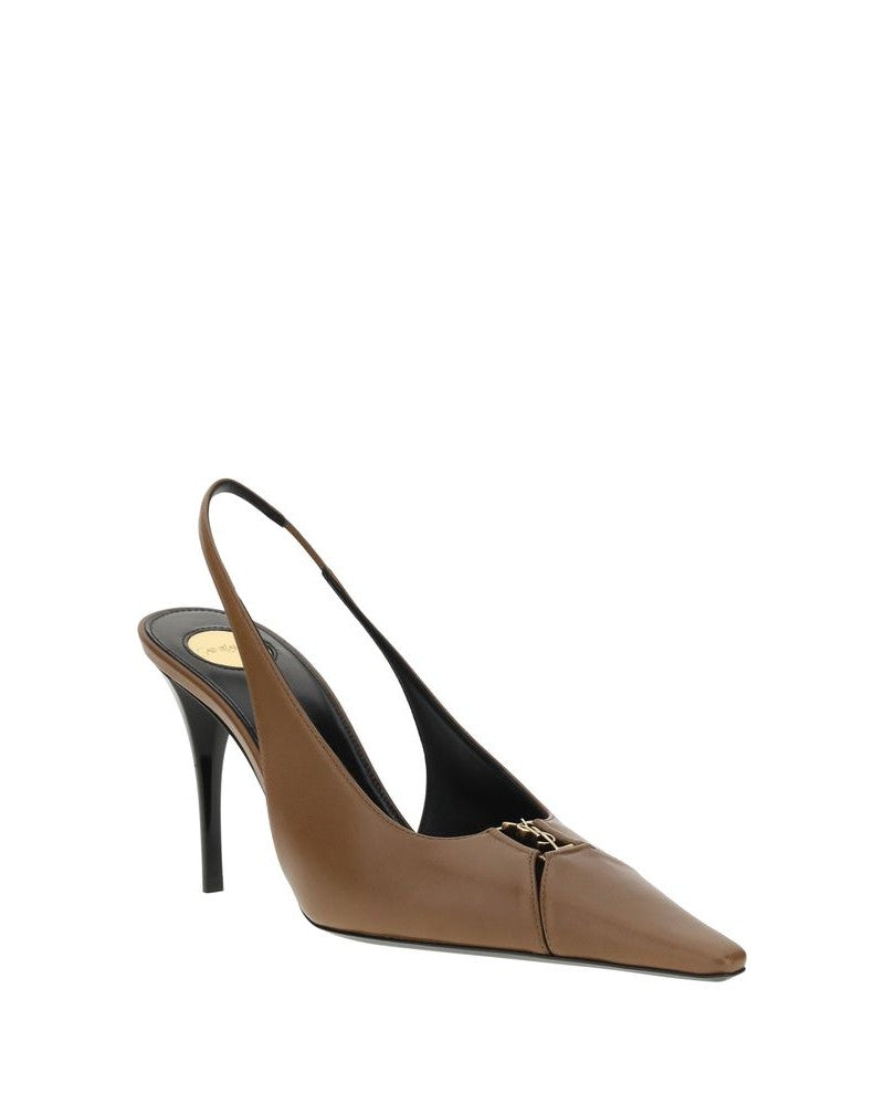 Saint Laurent Brown Lamb Ovis Aries High Heel Pumps 