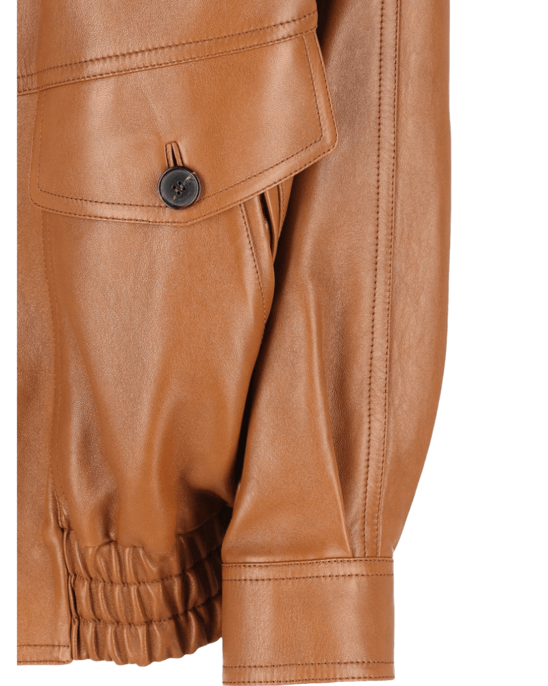 Saint Laurent Brown Leather Jacket Glam Steals