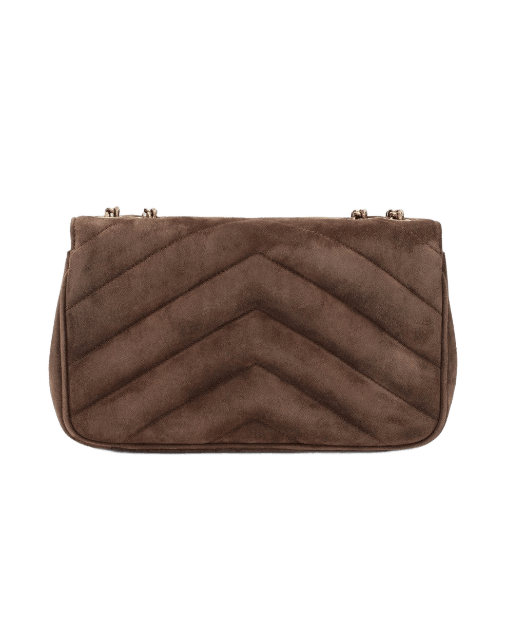 Saint Laurent Brown Suede Small Loulou Bag in Quilted Glam Steals