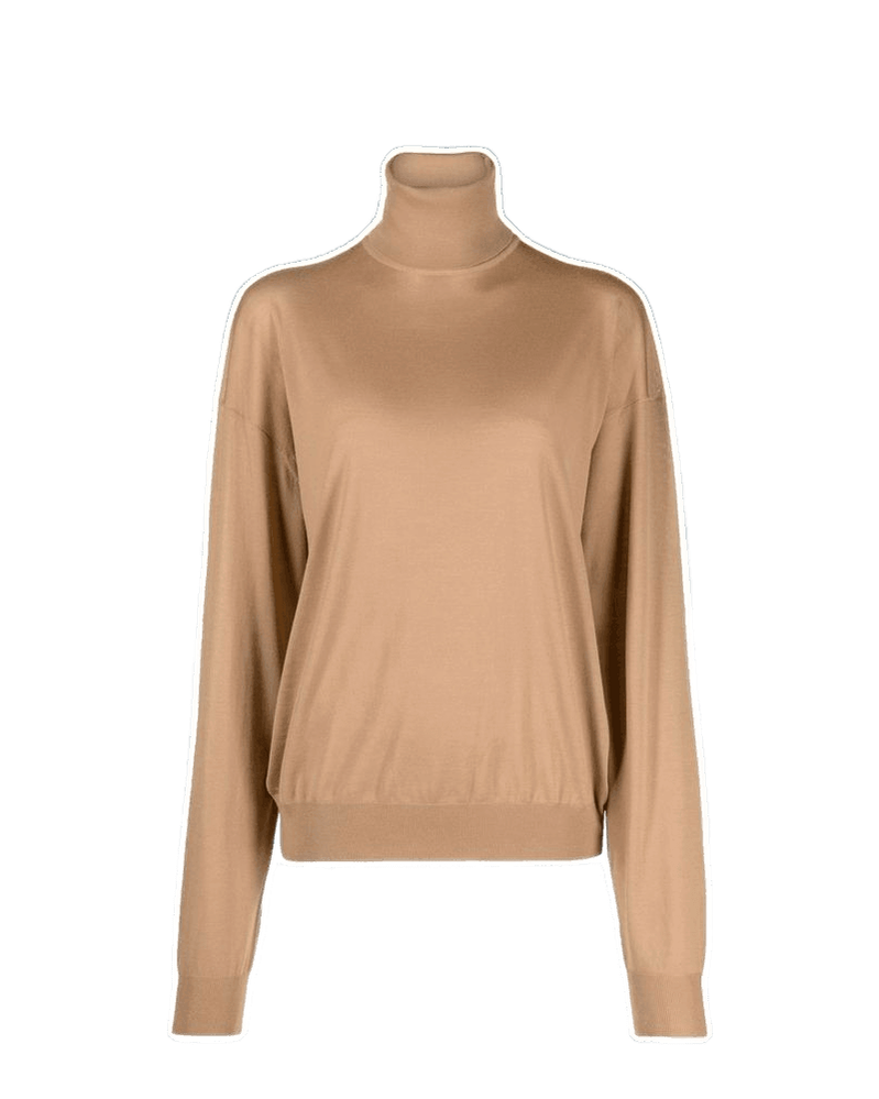 Saint Laurent Brown Wool Virgin Turtleneck Glam Steals