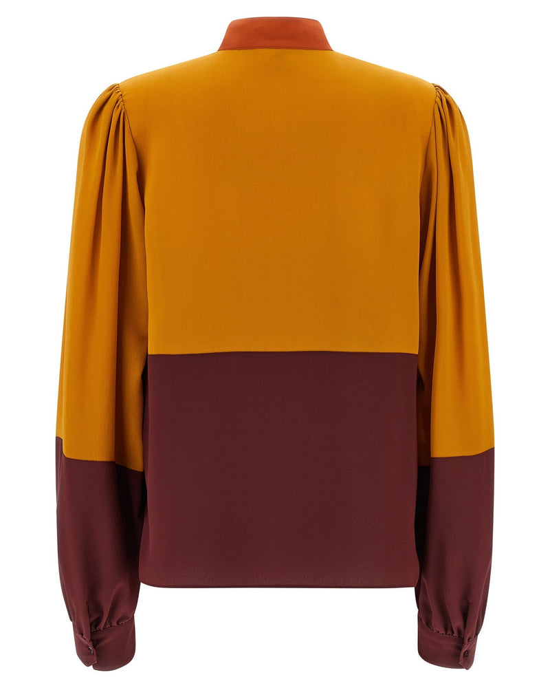 Saint Laurent Color Block Blouse Glam Steals