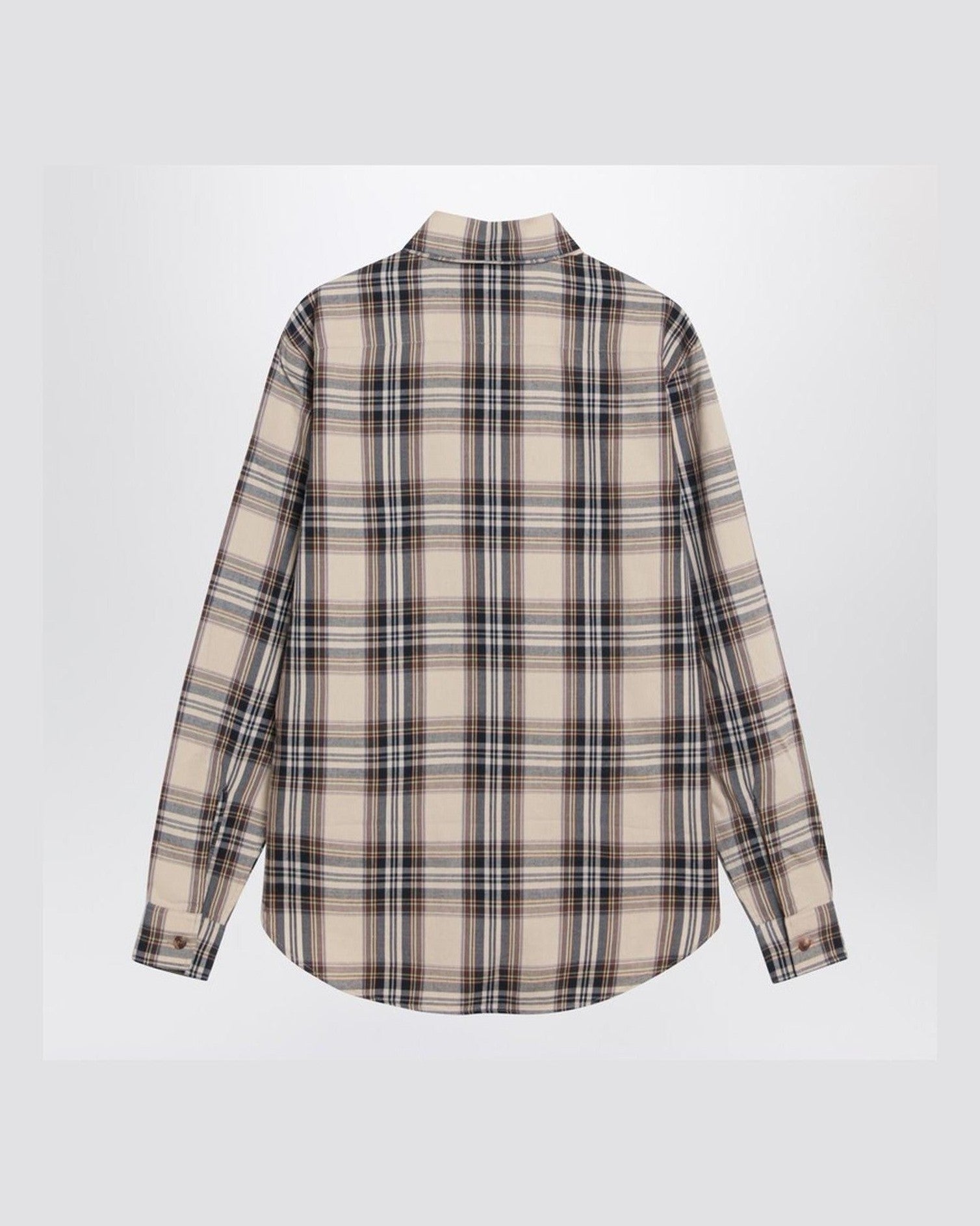 Saint Laurent Cotton Cassandre Lavallière Shirt in Tartan Glam Steals