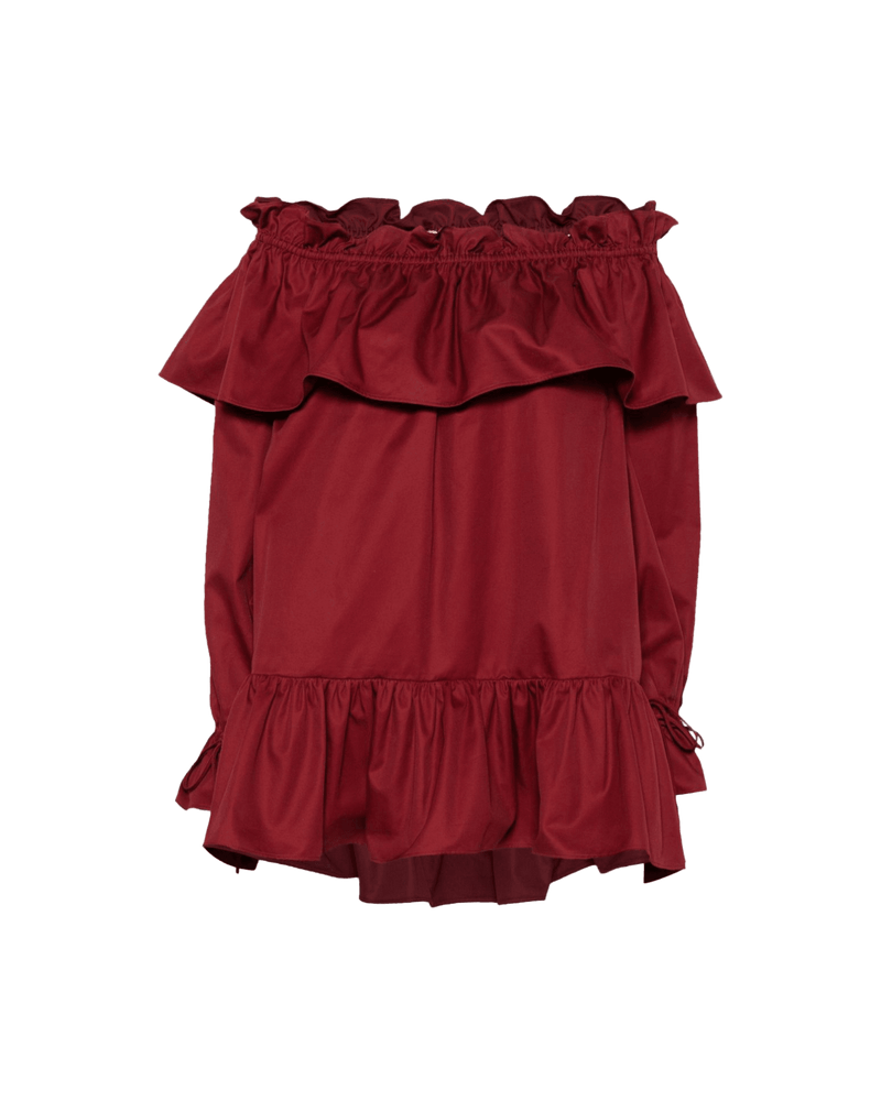 Saint Laurent Cotton Ruffled Mini Dress Glam Steals