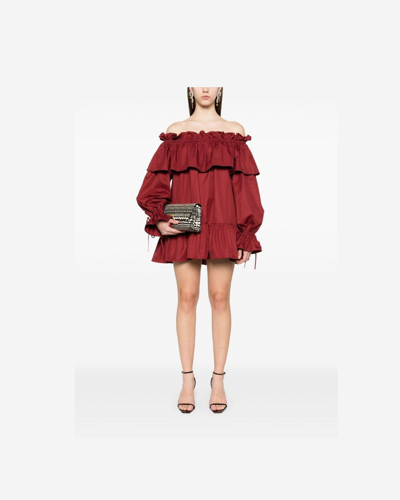 Saint Laurent Cotton Ruffled Mini Dress Glam Steals