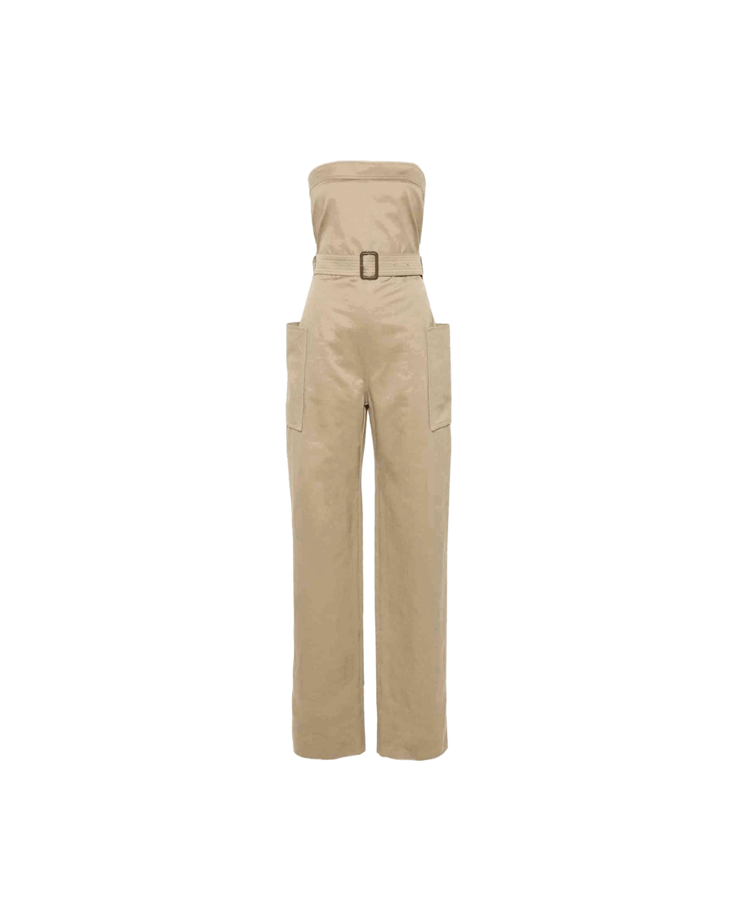 Saint Laurent Cotton Strapless Belted Jumpsuit Glam Steals
