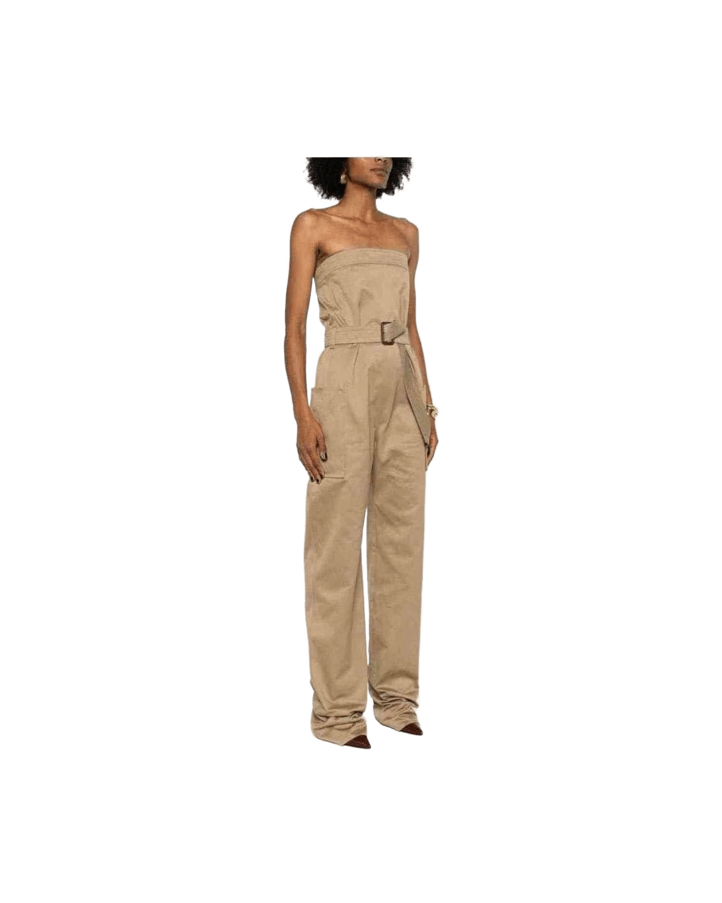 Saint Laurent Cotton Strapless Belted Jumpsuit Glam Steals