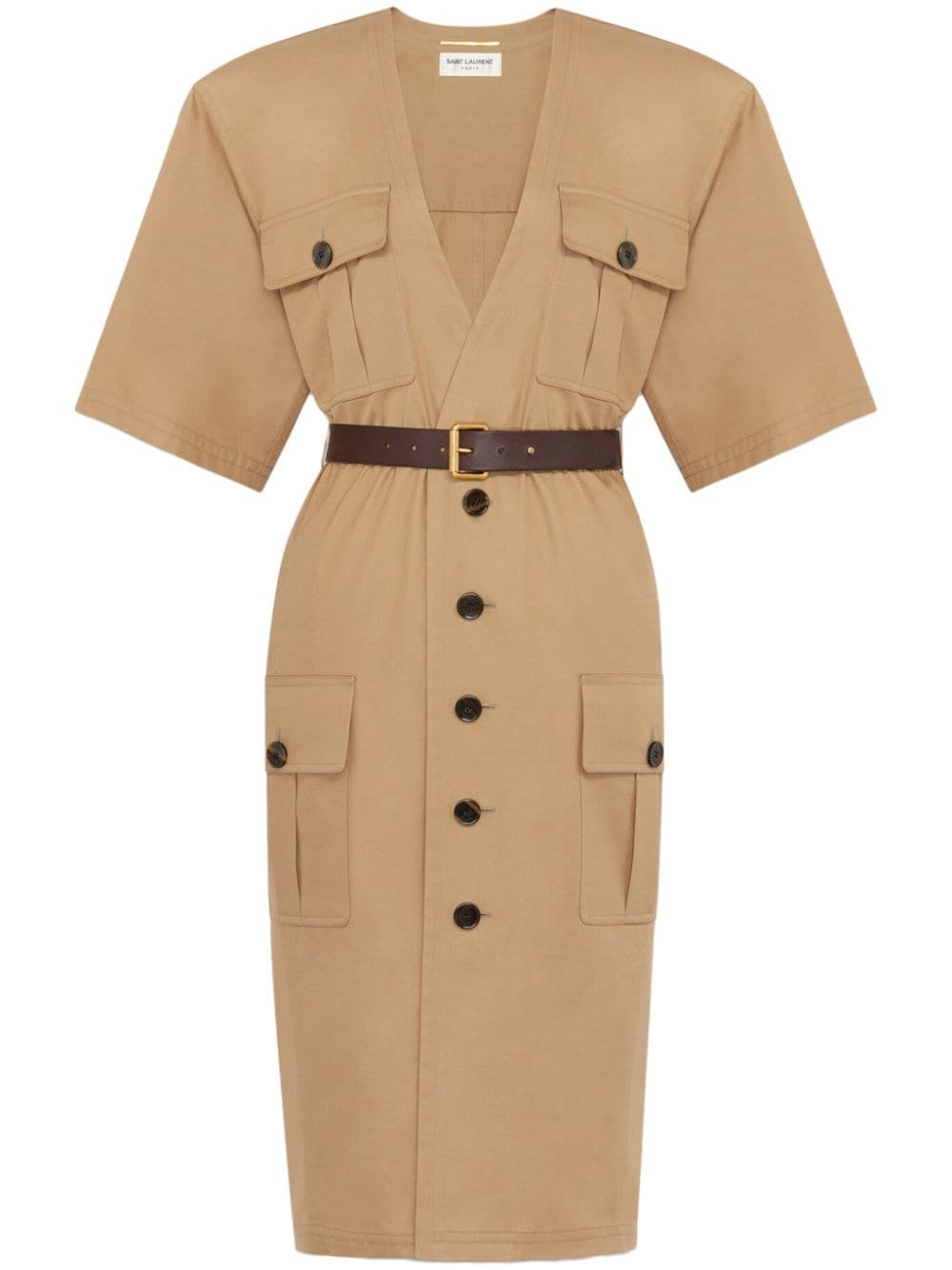 Saint Laurent Cotton Twill Midi Dress Glam Steals