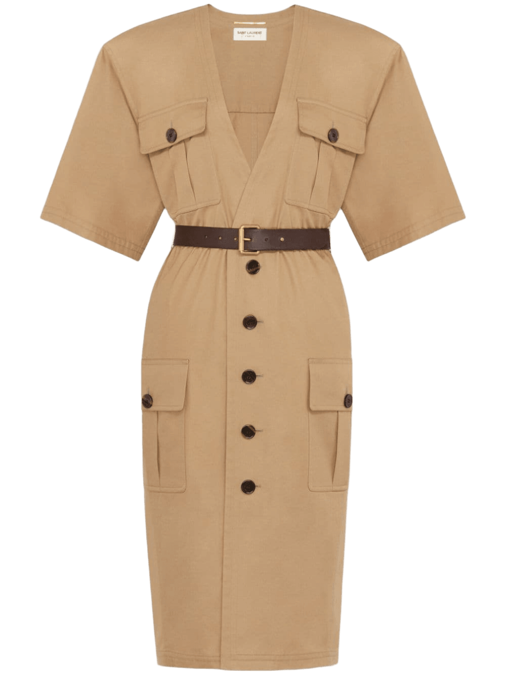 Saint Laurent Cotton Twill Midi Dress Glam Steals