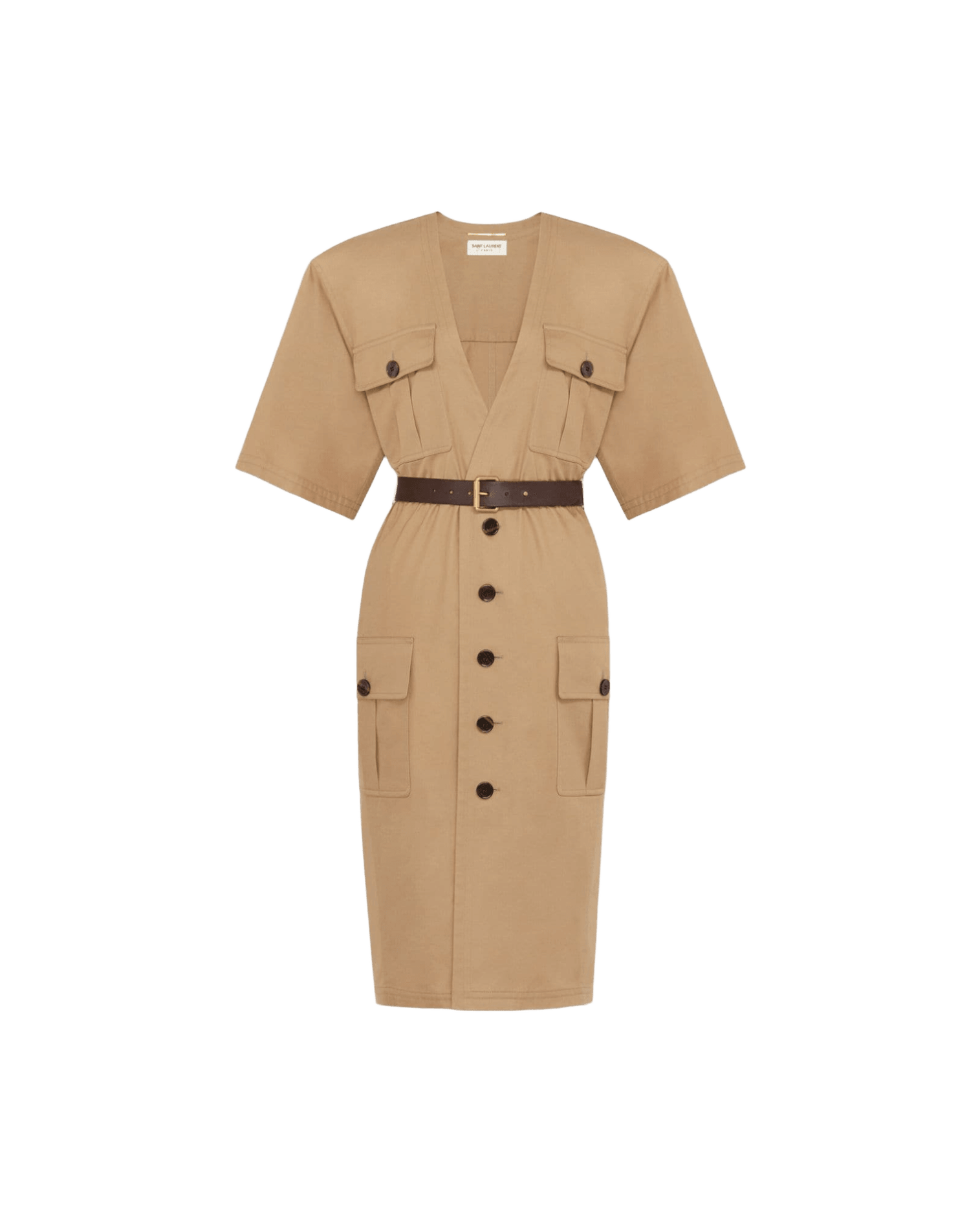 Saint Laurent Cotton Twill Midi Dress Glam Steals