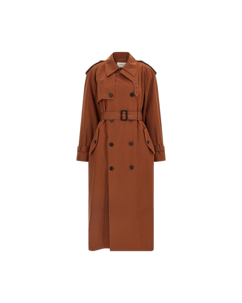 Saint Laurent Double Breasted Trench Coat Glam Steals