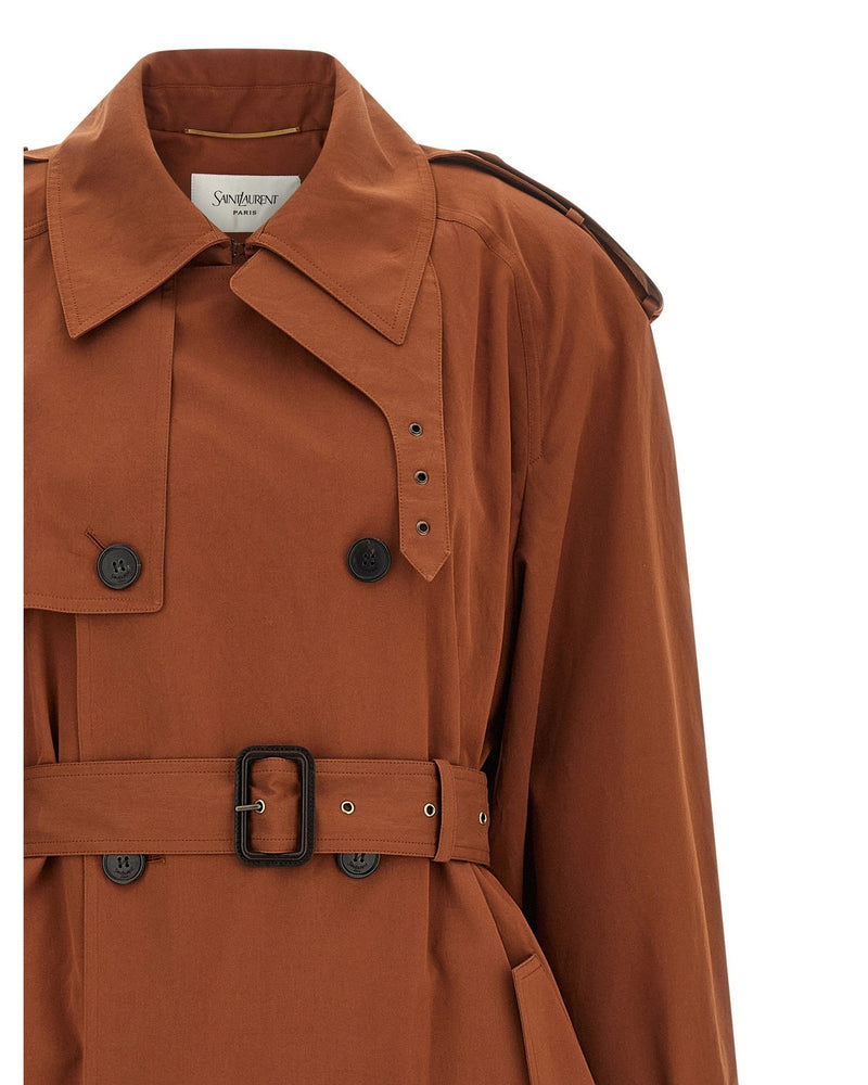 Saint Laurent Double Breasted Trench Coat Glam Steals