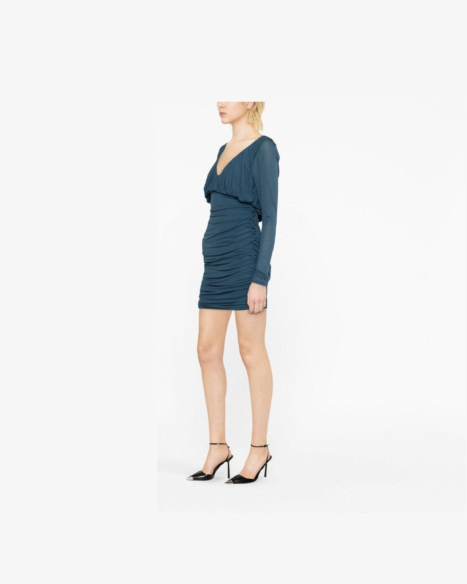 Saint Laurent Draped Mini Dress Glam Steals