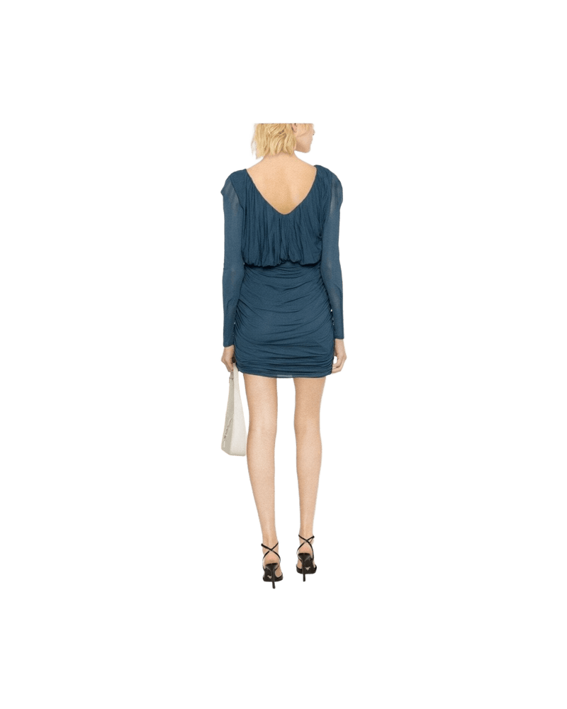 Saint Laurent Draped Mini Dress Glam Steals