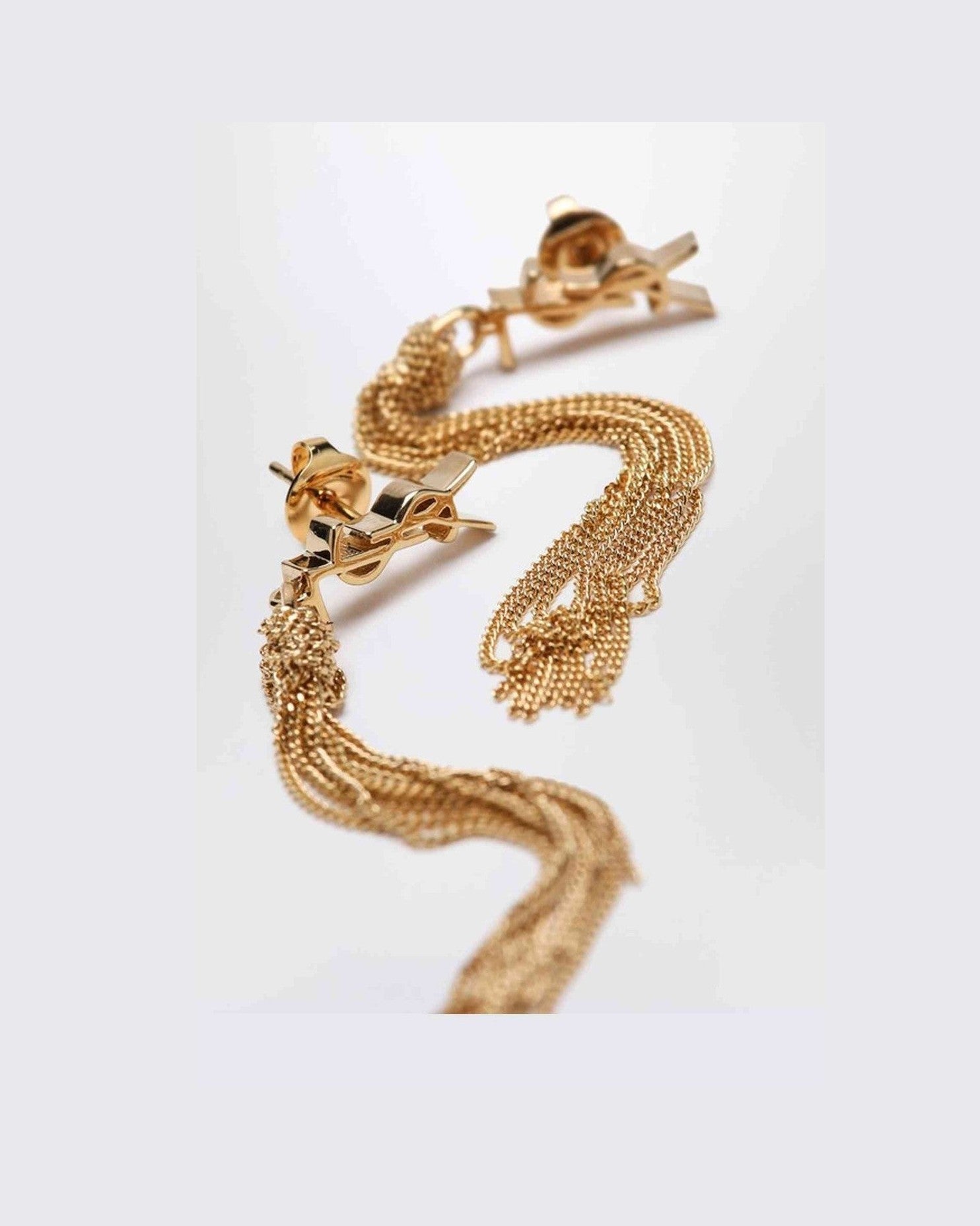 Saint Laurent Gold Cassandre Dangling Earrings Glam Steals