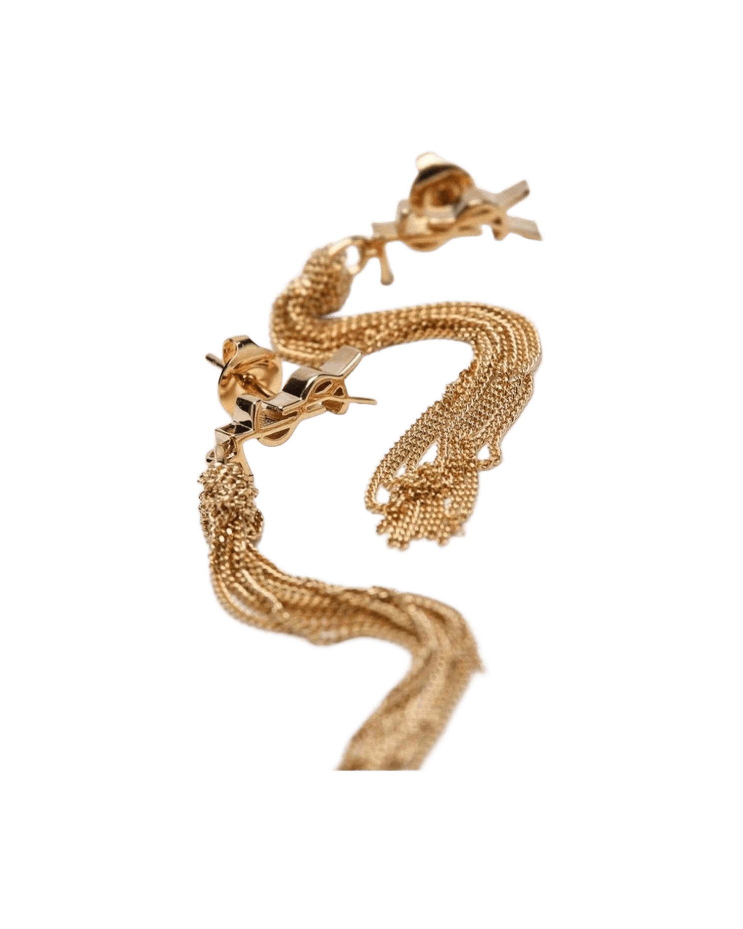 Saint Laurent Gold Cassandre Dangling Earrings Glam Steals