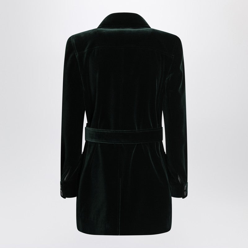 Saint Laurent Green Velvet Safari Style Jacket Glam Steals