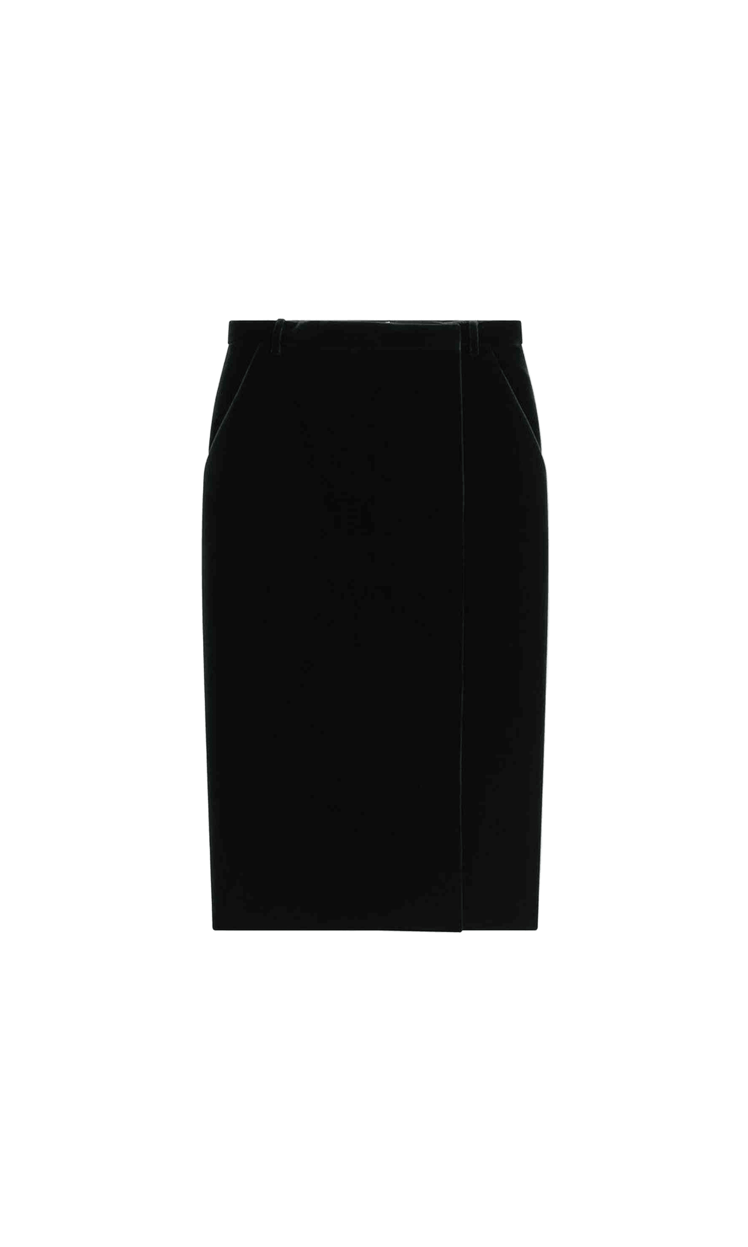 Saint Laurent Green Velvet Wrap Midi Skirt Glam Steals