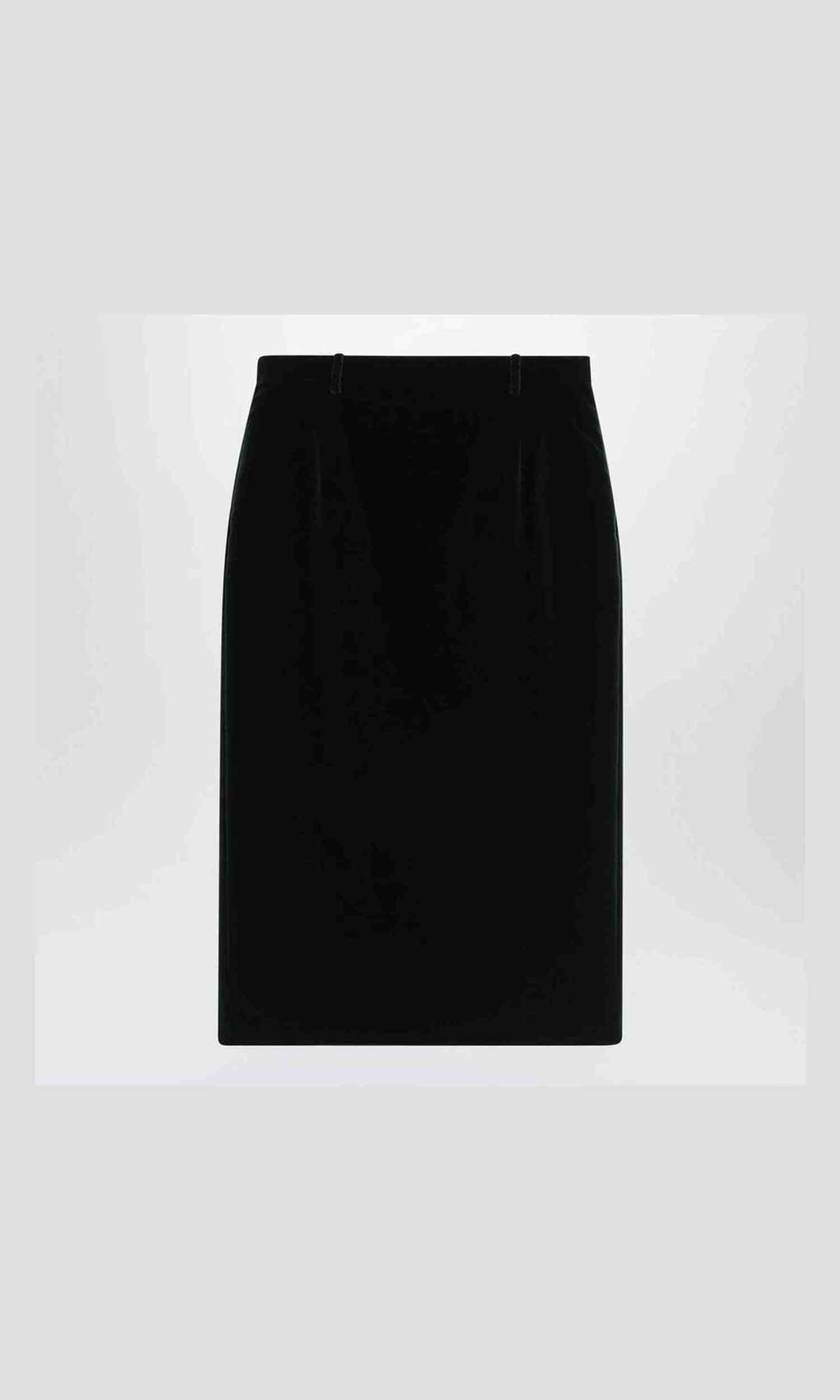 Saint Laurent Green Velvet Wrap Midi Skirt Glam Steals