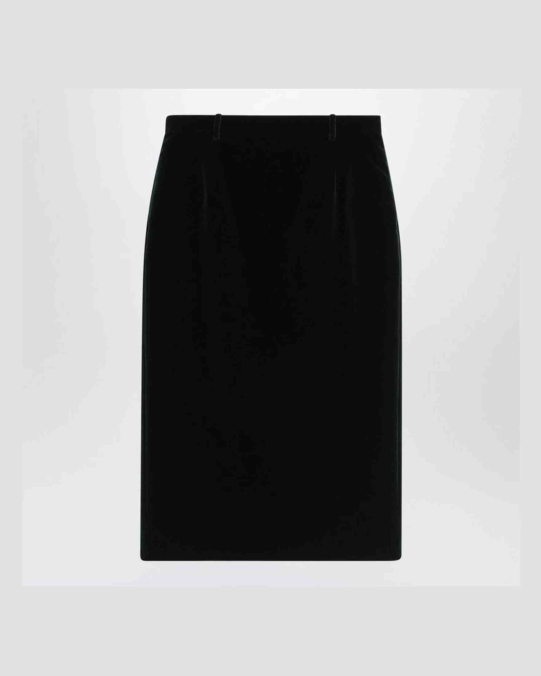 Saint Laurent Green Velvet Wrap Midi Skirt Glam Steals